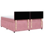 vidaXL Sommier à lattes de lit avec matelas Rose 200x200 cm Velours