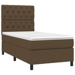 vidaXL Sommier à lattes de lit et matelas et LED Marron foncé 80x200cm