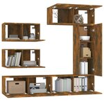 vidaXL Ensemble de meubles TV 6 Pièces Chêne fumé Bois d'ingénierie
