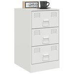 vidaXL Table de chevet blanc 34 5x39x62 cm acier
