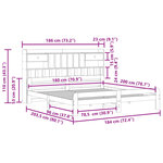 vidaXL Lit bibliothèque sans matelas blanc 180x200 cm bois pin massif