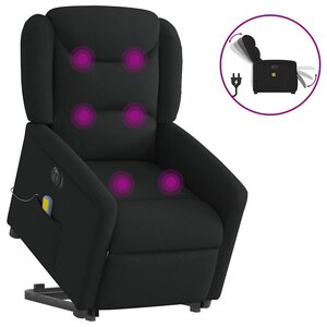 vidaXL Fauteuil inclinable de massage électrique Noir Tissu