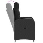 vidaXL Ensemble de repas extérieur 3 pc Noir polyrotin
