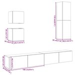 vidaXL Ensemble de meuble TV mural 5 Pièces vieux bois bois d'ingénierie