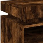 vidaXL Armoire de chevet avec lumières LED chêne fumé 40x39x48 5 cm