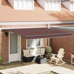 vidaXL Cadre d'auvent Marron 400 × 300 cm Polyester avec revêtement PU