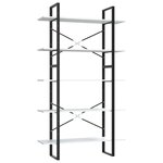 vidaXL Bibliothèque à 5 niveaux Blanc 100x30x175 cm Bois d'ingénierie