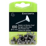 Boîte De 100 Épingles À Tête Plate Unie - Hauteur De Pointe 8mm - 5mm De Diamètre - Blanc - Exacompta