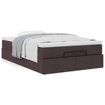 vidaXL Cadre de lit ottoman avec matelas marron foncé 120x200 cm tissu