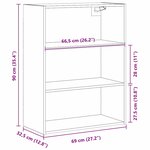 vidaXL Armoire murale suspendue Chêne Noir 69 5 x 32 5 x 90 cm