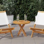 vidaXL Dessus de table Bois de teck solide Rond 2 5 cm 50 cm