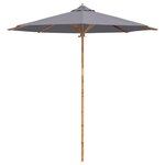 vidaXL Parasol de jardin Ø 240 x 260 cm Bambou Rond Gris foncé
