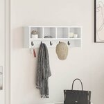 vidaXL Porte-manteau mural Blanc 75 x 16 x 26 cm Bois d'ingénierie