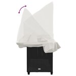 vidaXL Chaise longue avec auvent et coussins noir résine tressée