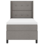 vidaXL Lit à ressort LED avec matelas Taupe 90 x 190 cm tissu