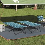 vidaXL Lits de soleil pliables avec sacs de transport 2 Pièces Motif feuillage 600D Tissu Oxford