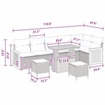 vidaXL Ensemble de canapé de jardin 9 Pièces Noir 90 x 55 x 71 cm