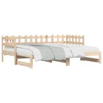 vidaXL Lit coulissant sans matelas 2x(90x190) cm Bois massif