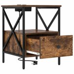 vidaXL Cabinet de chevet avec tiroir Chêne fumé 41 5 x 40 5 x 55 cm