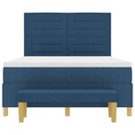 vidaXL Lit à ressorts avec matelas Bleu 160 x 200 cm tissu