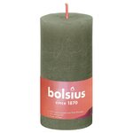 Bolsius Bougies pilier rustiques Shine 8 Pièces 100x50 mm Vert olive