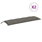 vidaXL Coussins de banc de jardin lot de 2 gris foncé mélangé tissu