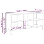 vidaXL Meuble TV avec pieds en métal Blanc 103 5x30x50 cm