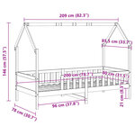vidaXL Cadre de lit d'enfants forme de maison 80x200cm bois massif pin