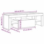 vidaXL Meuble TV Chêne noir 120 x 35 x 40 cm Bois d'ingénierie