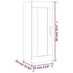 vidaXL Armoire murale Blanc brillant 35x34x90 cm Bois d'ingénierie