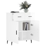 vidaXL Buffet Blanc brillant 69 5x34x90 cm Bois d'ingénierie