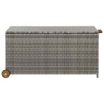 vidaXL Boîte de rangement de jardin gris clair 120x65x61 cm rotin
