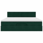 VidaXL Cadre de lit ottoman avec matelas vert foncé 180x200 cm velours