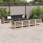 vidaXL Salon de jardin 9 Pièces bois de pin massif