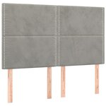 vidaXL Sommier à lattes de lit et matelas Gris clair 140x200cm Velours