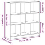 vidaXL Bibliothèque chêne noir 97 5x29 5x100 cm bois d'ingénierie