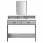 vidaXL Table de Toilette avec tiroir Gris Sonoma 100 x 41 x 140 cm