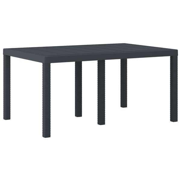 vidaXL Table de Jardin Anthracite 150 x 100 x 73 cm polyrotin