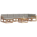 vidaXL Ensemble de canapés d'extérieur 8 Pièces Gris Naturel et Clair