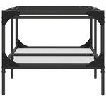 vidaXL Table basse avec dessus en verre transparent 98 5x50x45cm acier