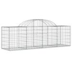 vidaXL Paniers à gabions arqués 2 Pièces 200x50x60/80 cm Fer galvanisé