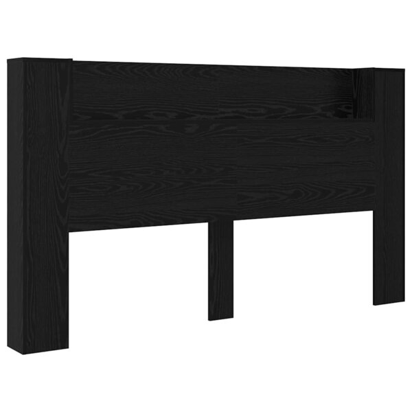 vidaXL Cabinet de Tête de Lit Chêne noir 180 x 17 x 104 5 cm