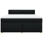 vidaXL Sommier à lattes de lit avec matelas Noir 180x200 cm Tissu