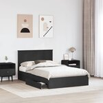 vidaXL Lit de Rangement Noir 135 x 190 cm Bois d'ingénierie