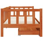 vidaXL Lit d'appoint avec tiroir 3 Pièces Cire marron Bois de Pin Massif
