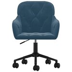vidaXL Chaise pivotante de bureau Bleu Velours