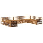 vidaXL Ensemble de canapés d'extérieur 9 Pièces Naturel