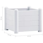 vidaXL Lit surélevé de jardin PP Blanc 43x43x35 cm