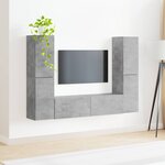 vidaXL Ensemble meuble TV 6 Pièces Gris béton Bois d'ingénierie