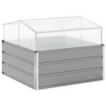 vidaXL Jardinière Gris clair 100 x 100 x 77 cm Acier galvanisé